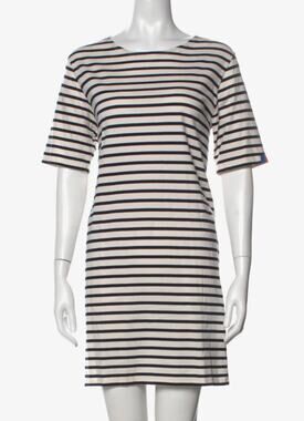 KULE Women's Dress Size XS Navy Cream Striped Short Sleeve Tee Nautical
